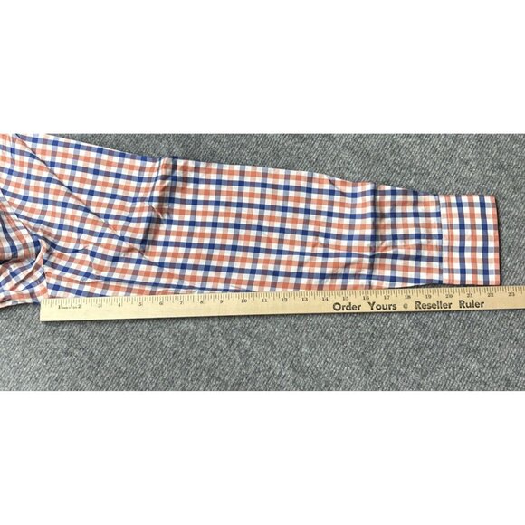 UNTUCKit Highland Shirt Mens LT Blue Orange Check Long Sleeve Button Up New - Picture 5 of 9